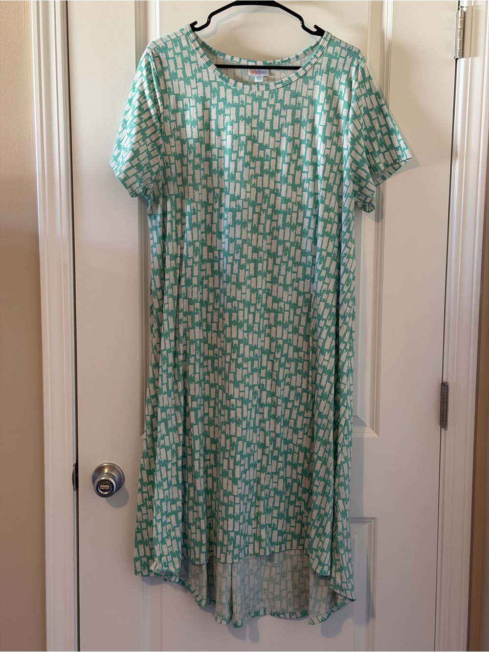 LuLaRoe Mint & White Short Sleeve Women's Dress